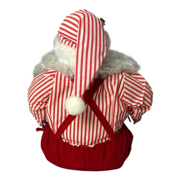 Vintage Sitting Santa with Slippers 13" Tall Rocking Horse Paint Brush Porcelain - Picture 5 of 11